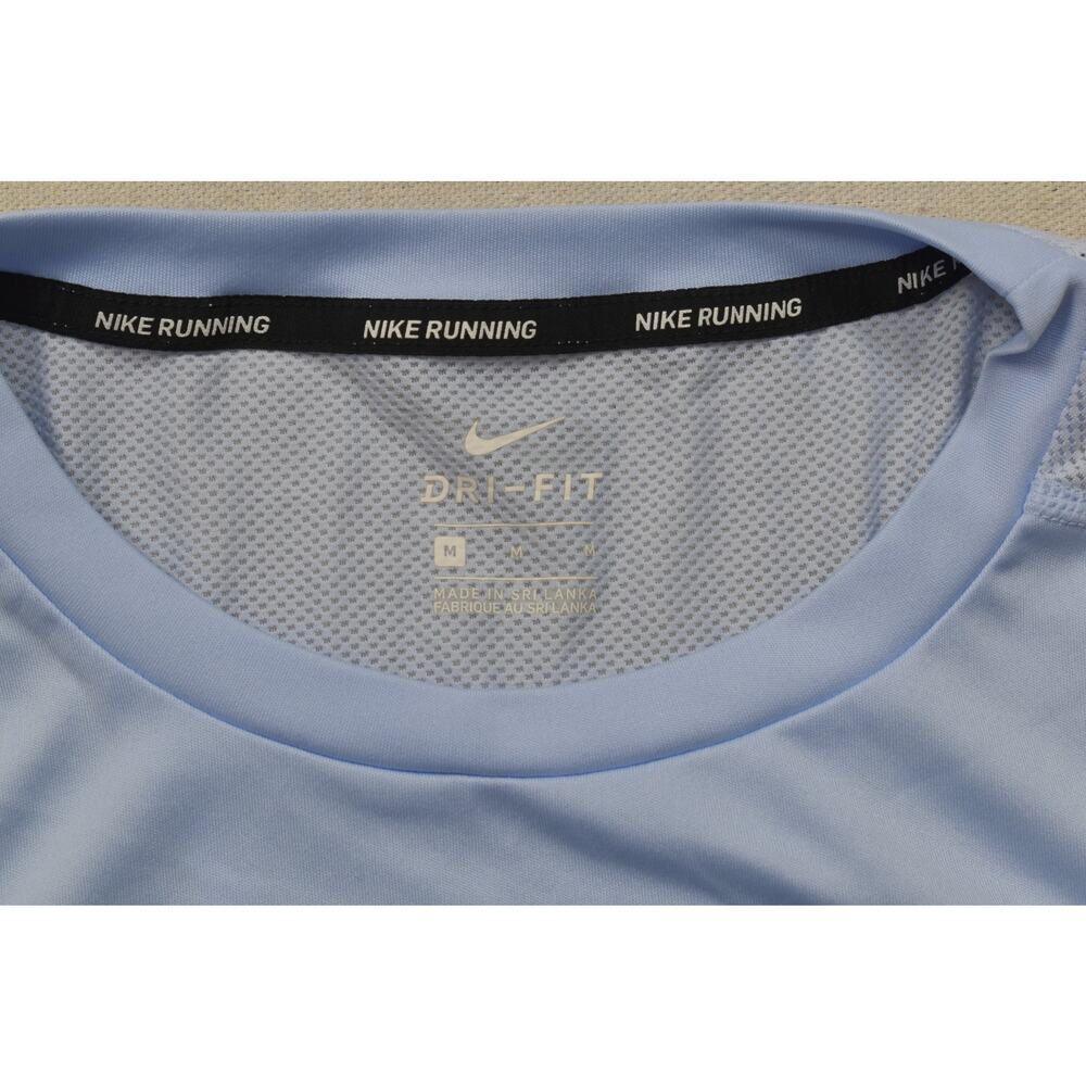 Nike Running Dri-Fit Tank Top Women's Size Medium Blue Mesh Back Racerback Sleev - Picture 4 of 8